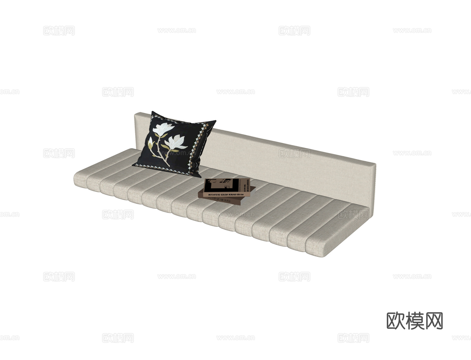 现代飘窗垫su模型