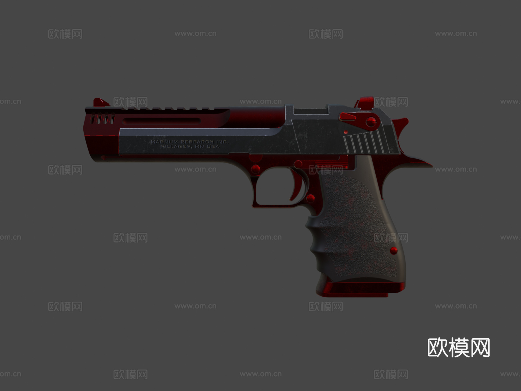 沙漠之鹰L5黑色3d模型下载（渲染图8）