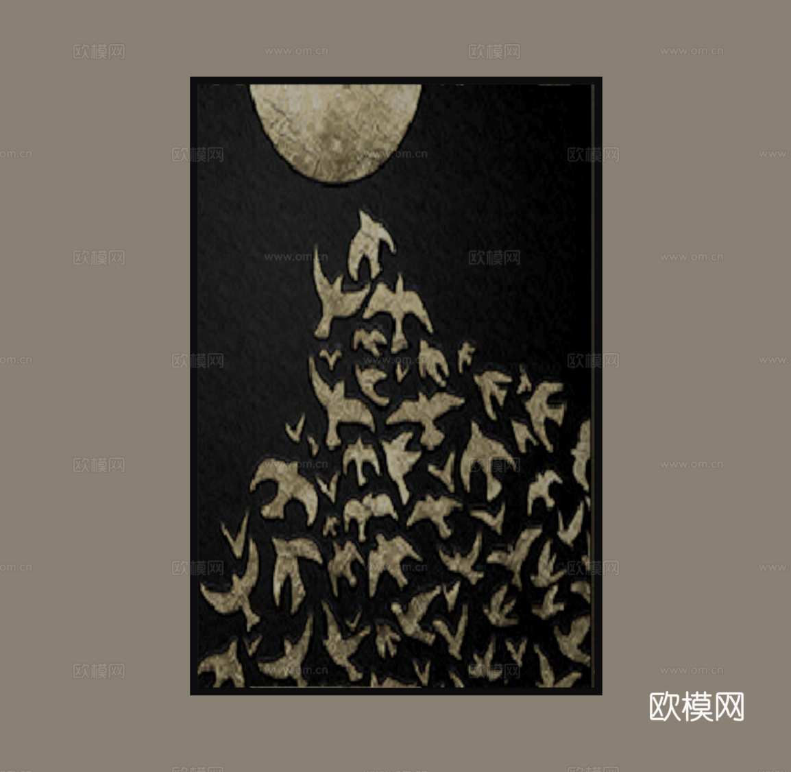 现代北欧挂画 装饰画su模型