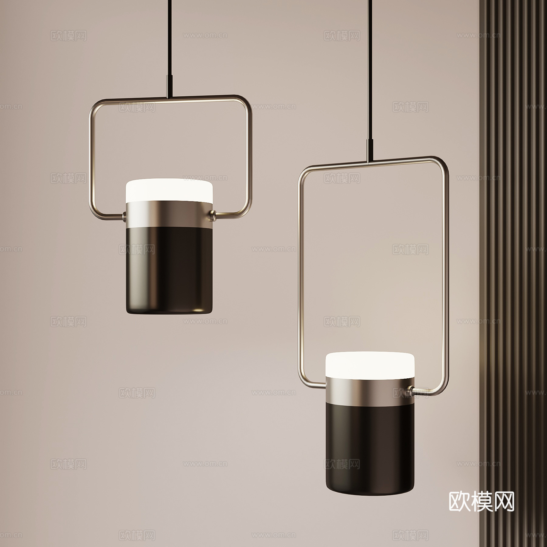 现代意式吊灯 鱼线吊灯su模型