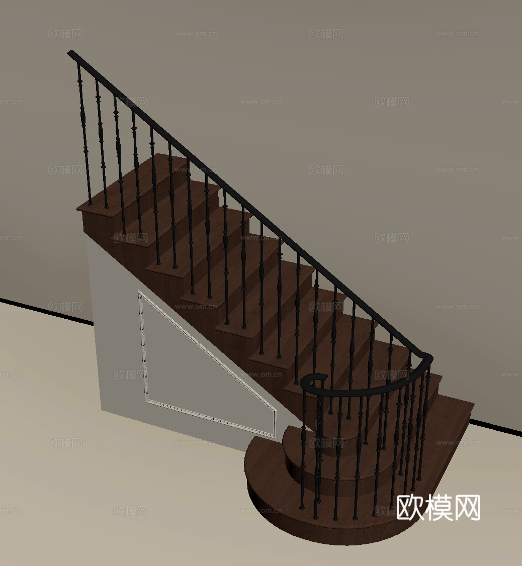 法式复古楼梯su模型