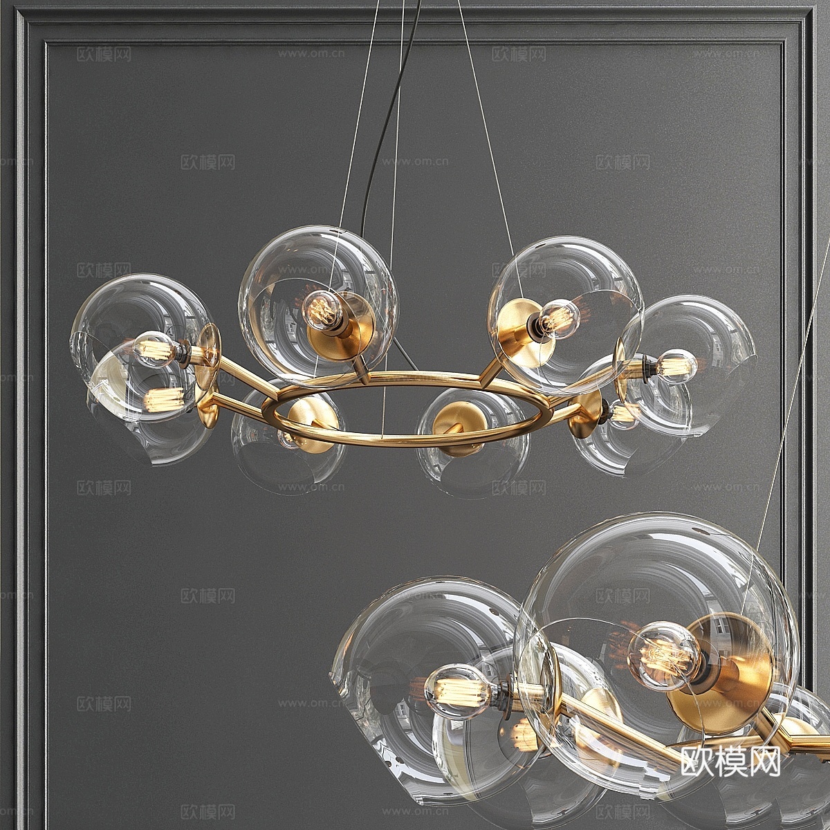 玻璃豆灯饰3d模型下载