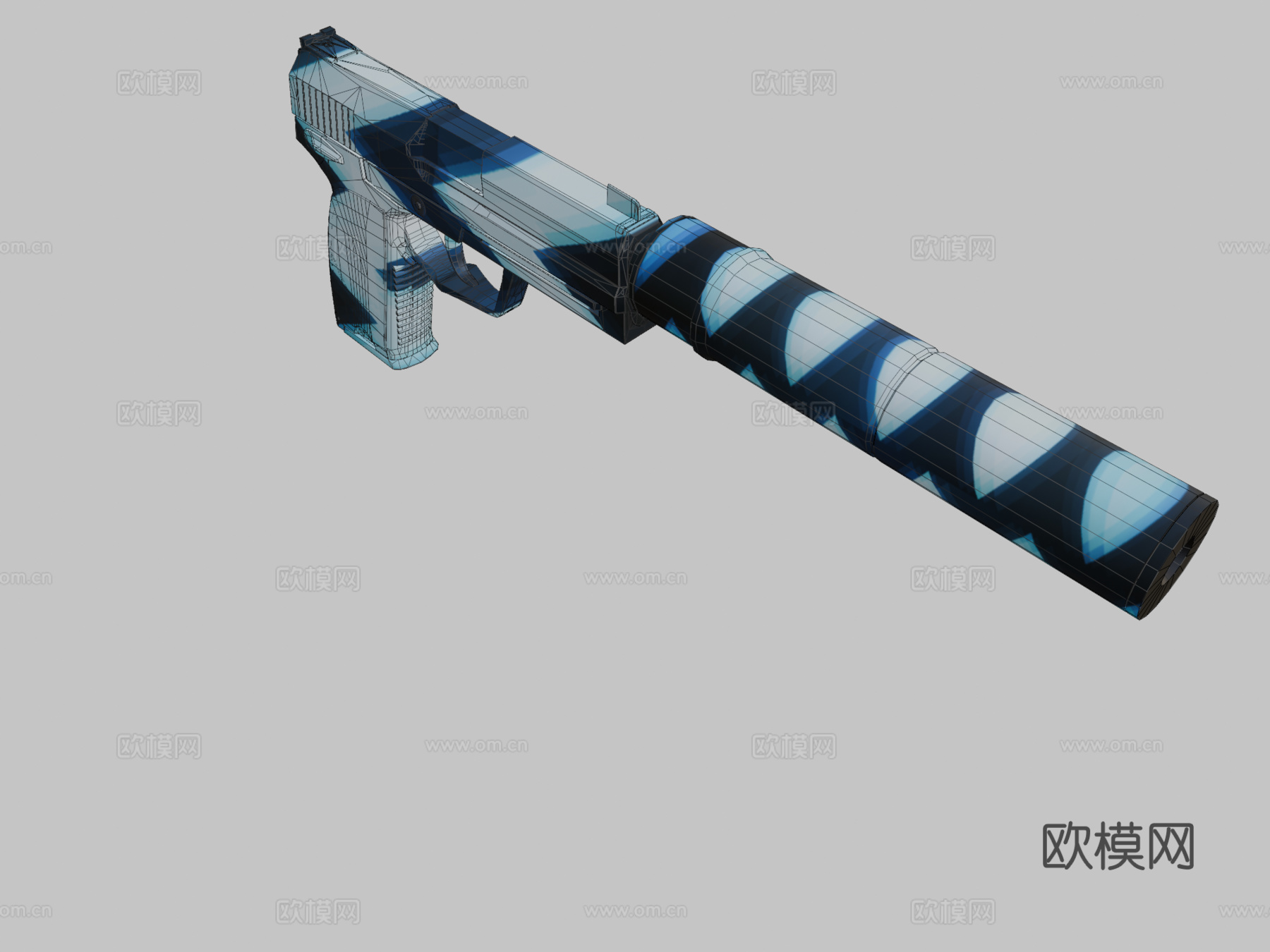 USP质子枪3d模型下载（渲染图2）