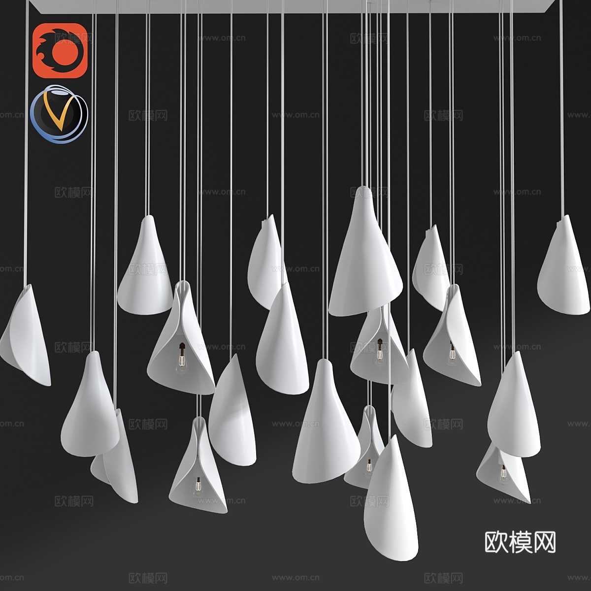 Gamadecor Pappardelle直射吊灯3d模型下载