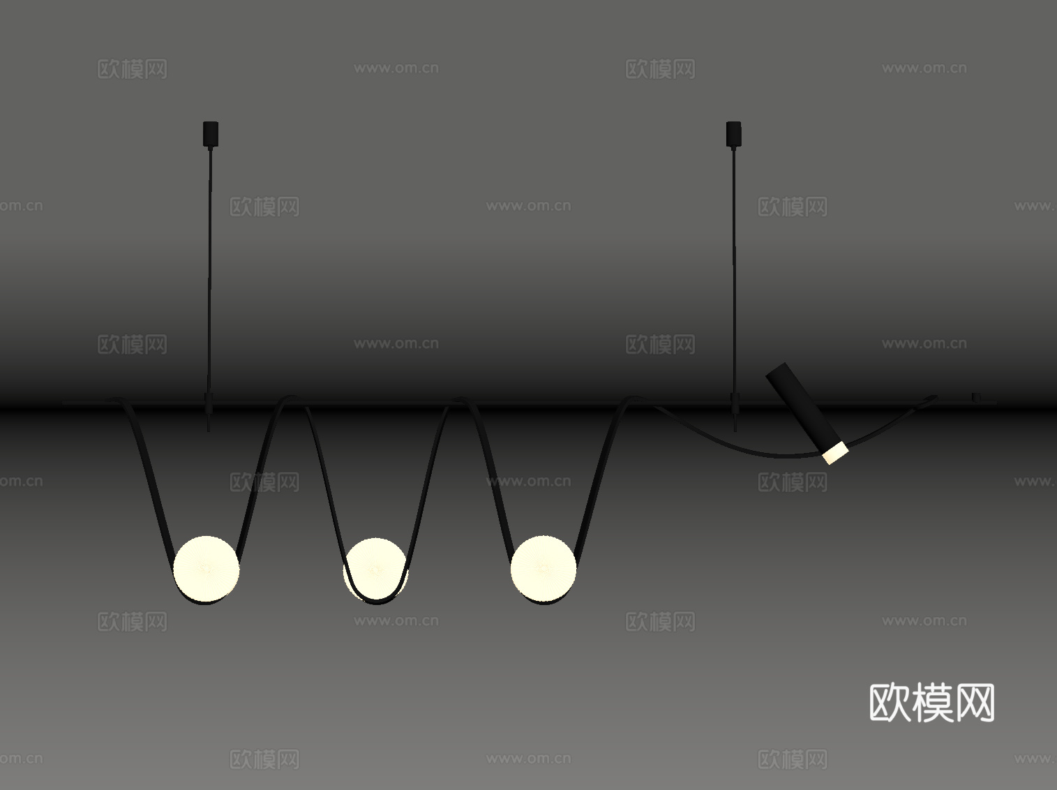 现代意式吊灯su模型