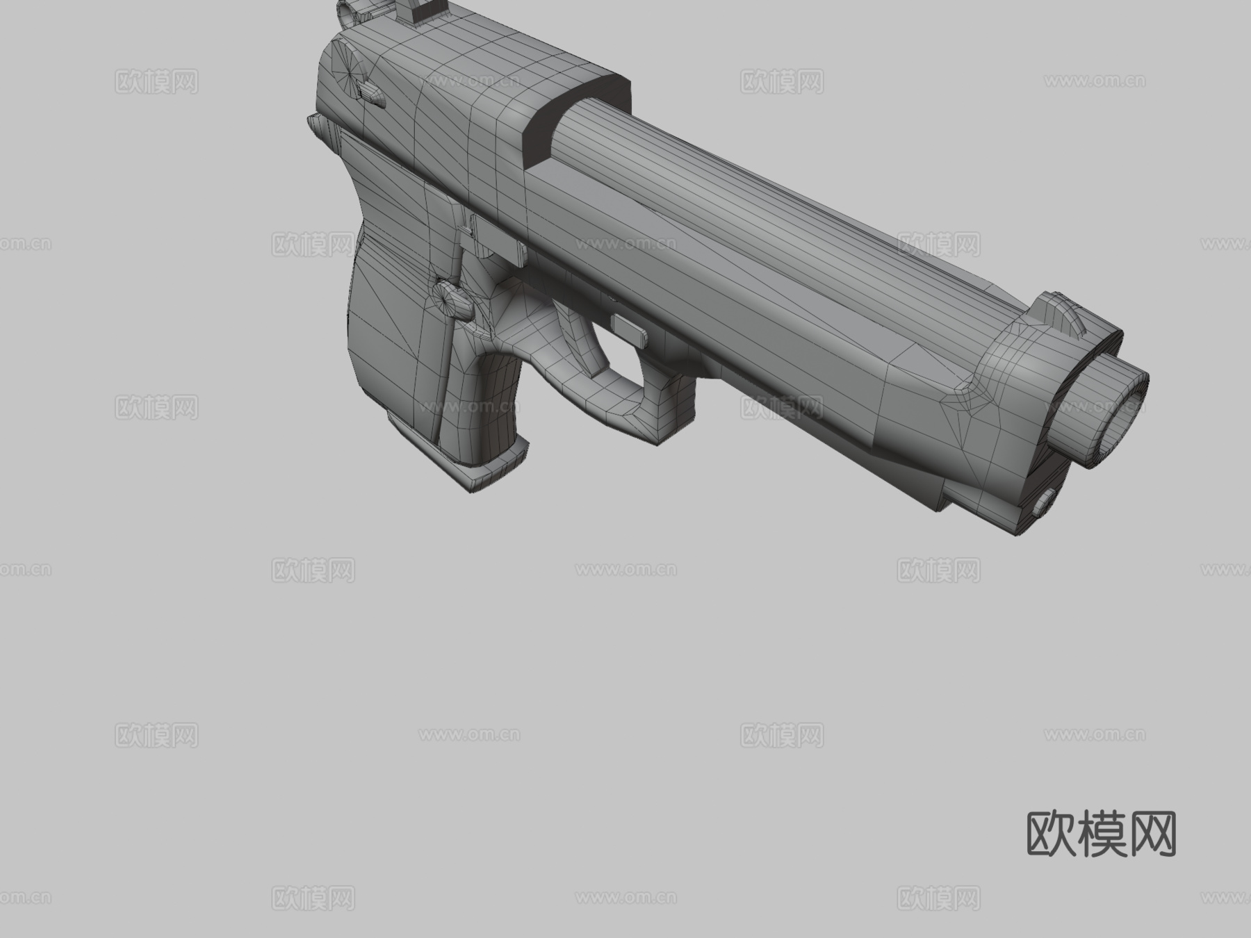 贝雷塔92FS3d模型下载（渲染图3）