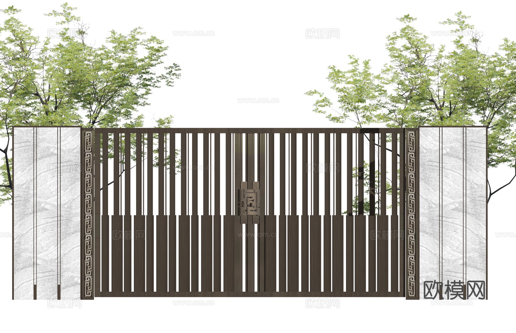 草坪灯 庭院门 水池 屋顶花园 门 室内景观 庭院 造景 景su模型