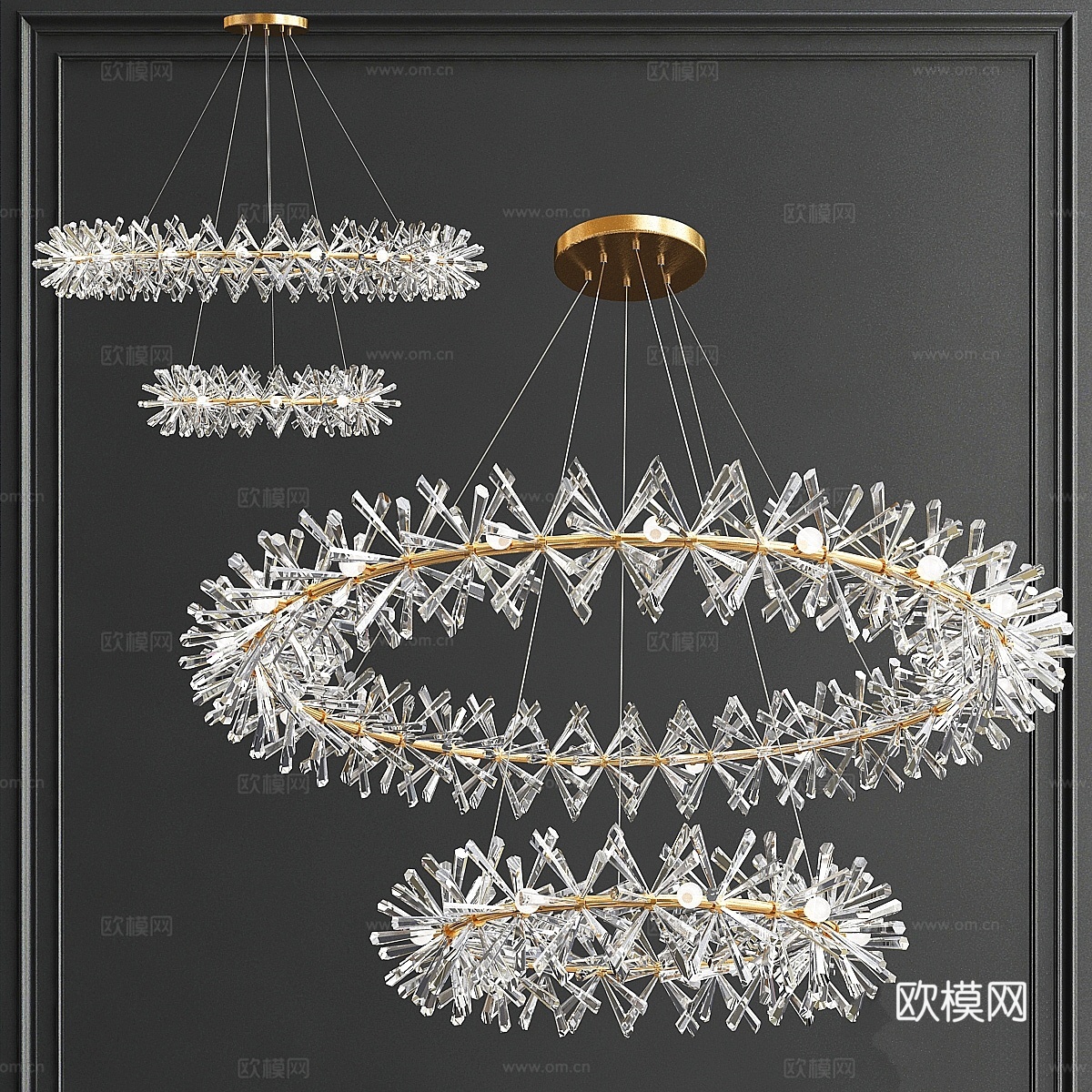 水晶LED吊灯3d模型下载