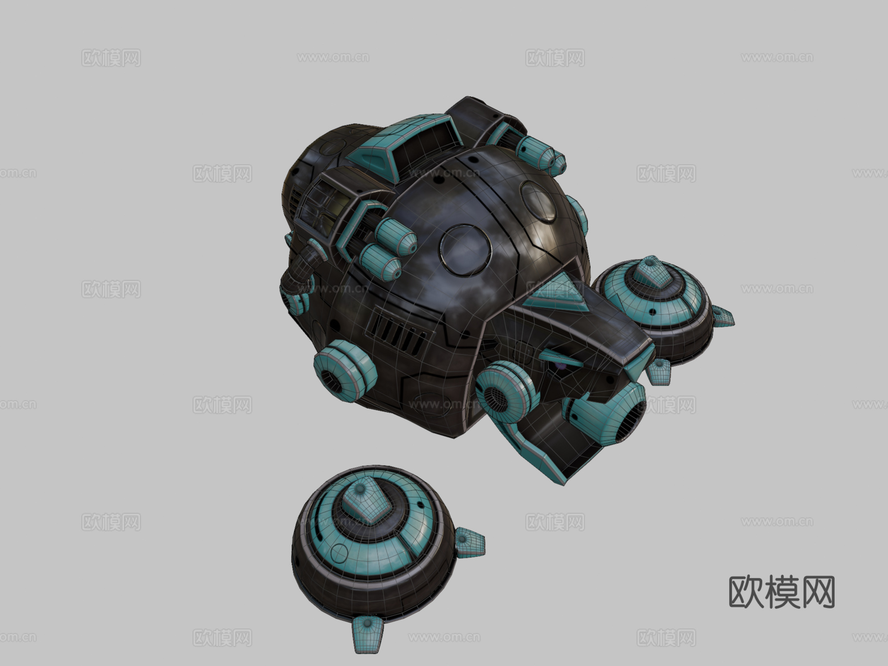 雕齿兽3d模型下载（渲染图2）