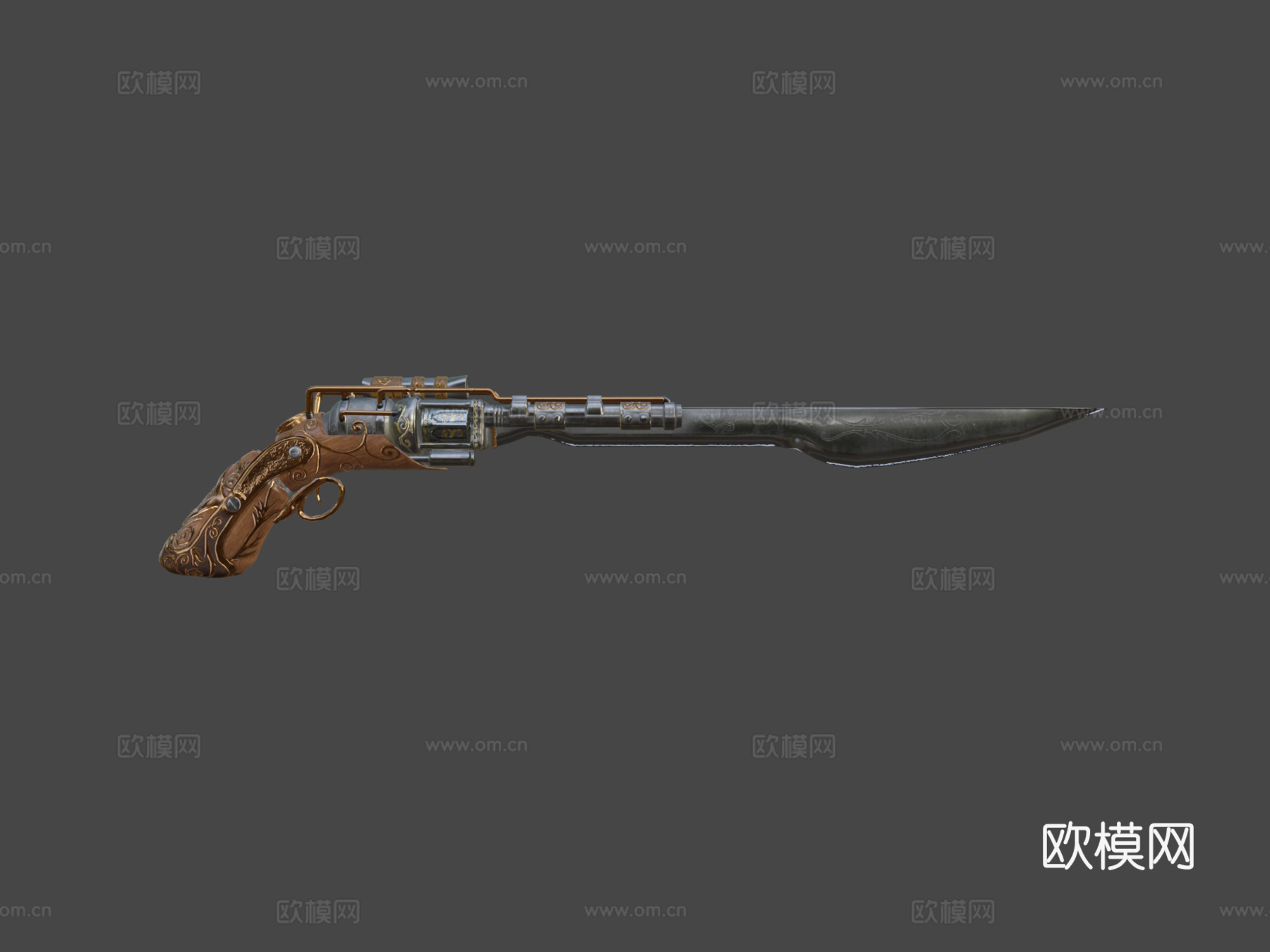 双管刃枪3d模型下载（渲染图7）