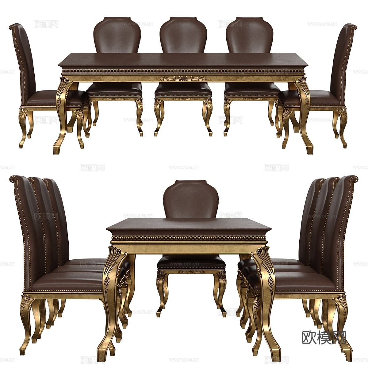 莫德内塞·加斯通餐桌椅套装3d模型下载