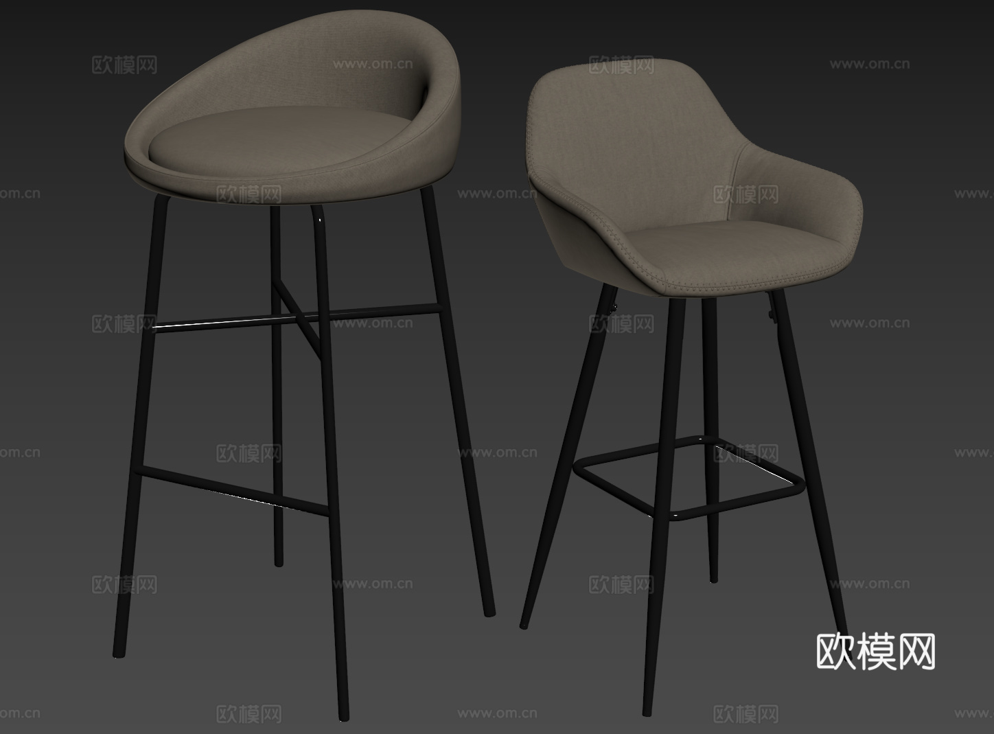 现代吧椅 巴凳 高脚椅 高脚凳 休闲椅su模型下载（渲染图2）
