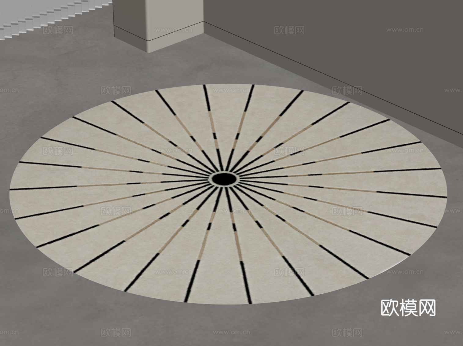 现代地毯 圆形地毯su模型