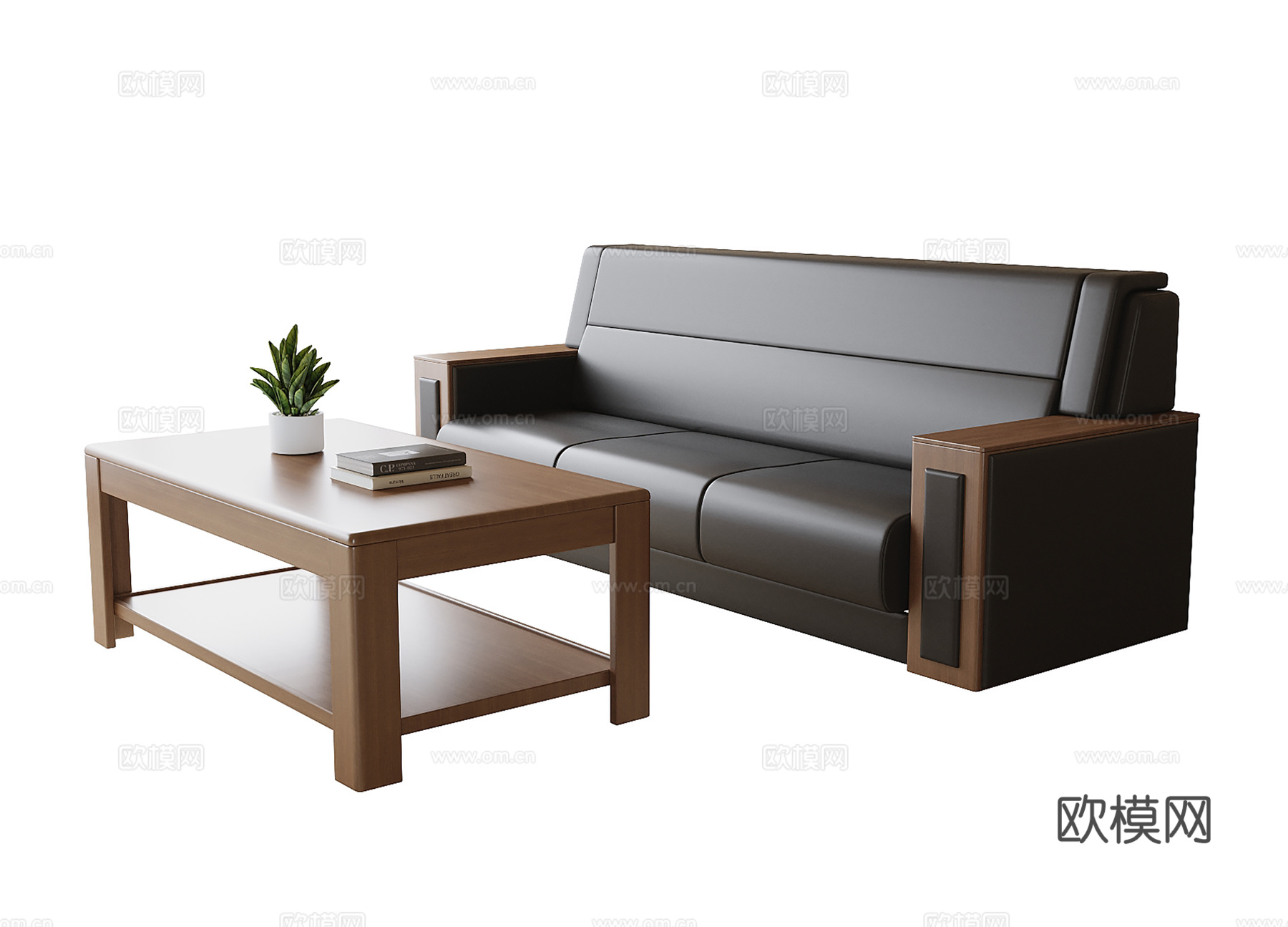 现代办公沙发 沙发茶几su模型