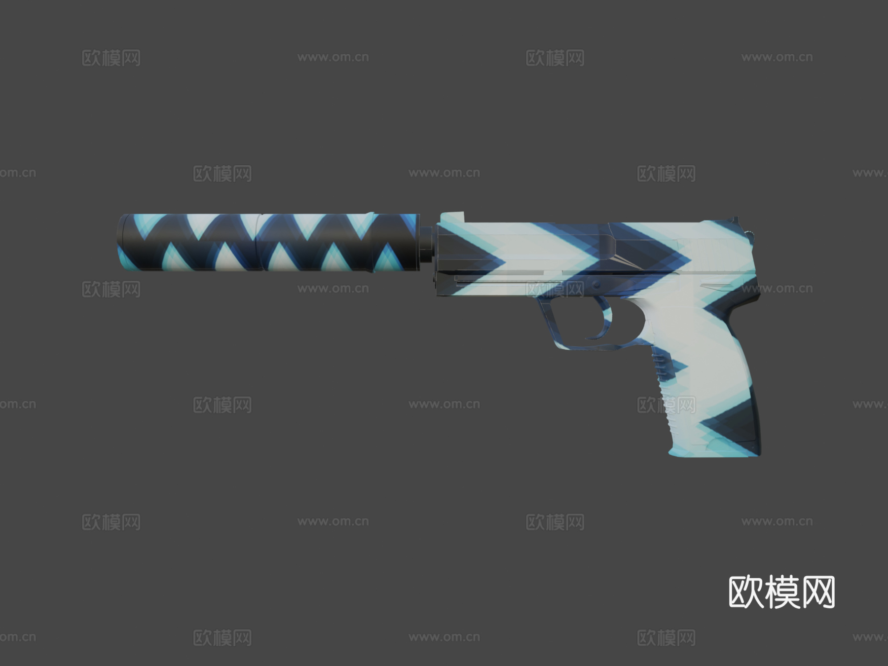 USP质子枪3d模型下载（渲染图7）