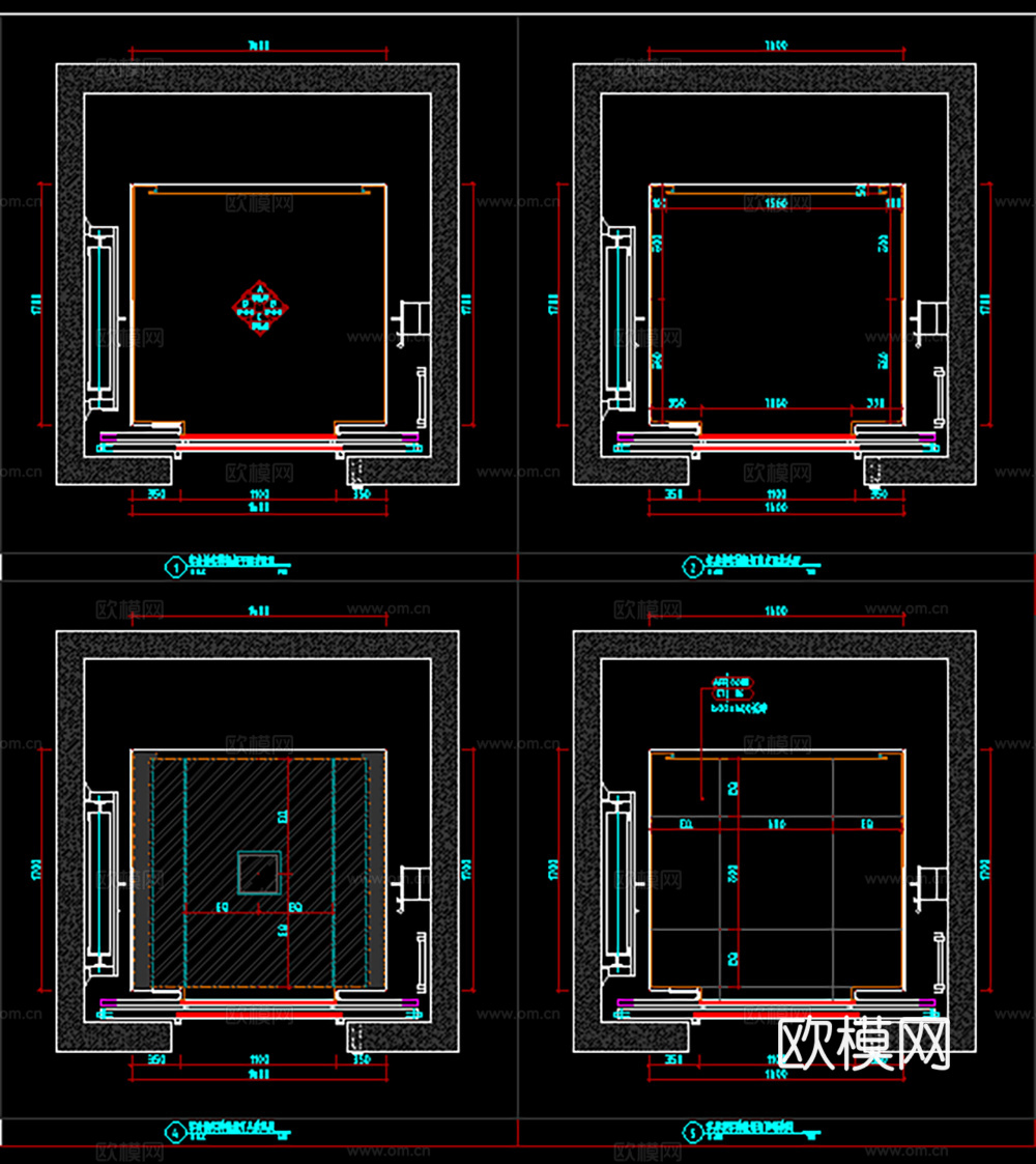 10套高档电梯轿厢装修施工2026最新整理合集cad施工图