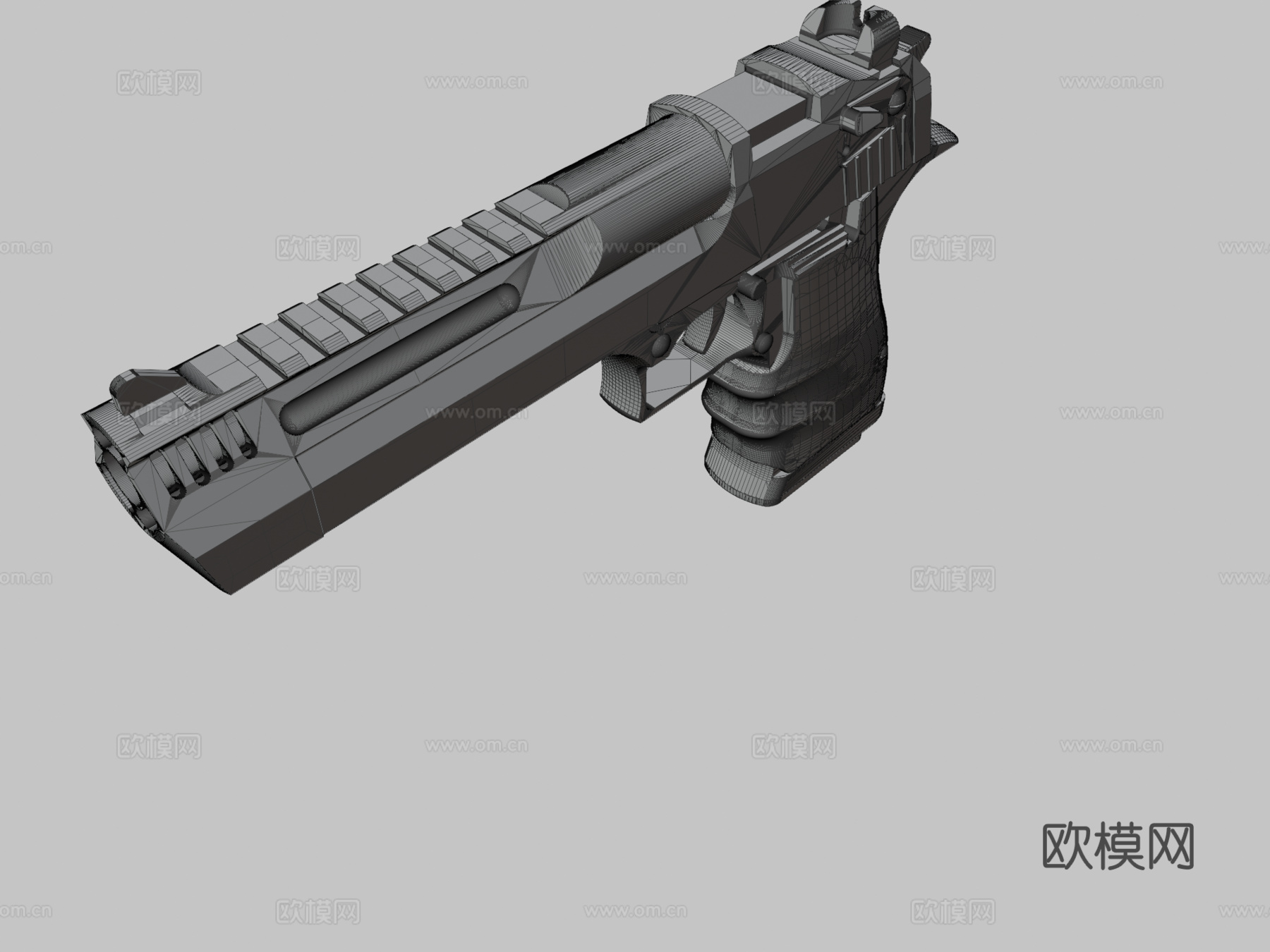 沙漠之鹰L5黑色3d模型下载（渲染图3）