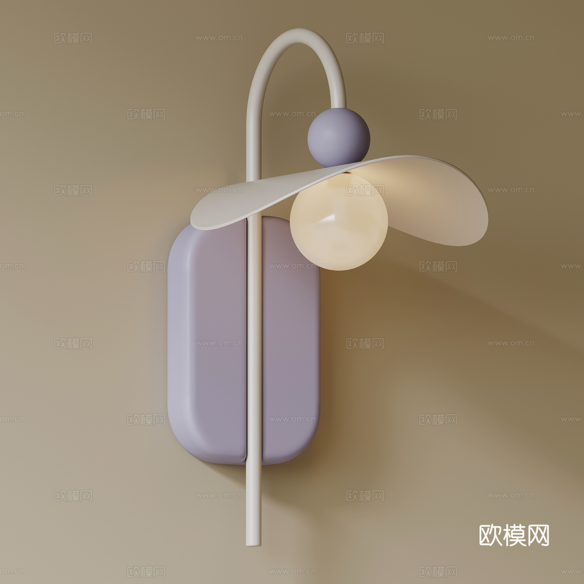 现代奶油风壁灯 儿童房壁灯su模型