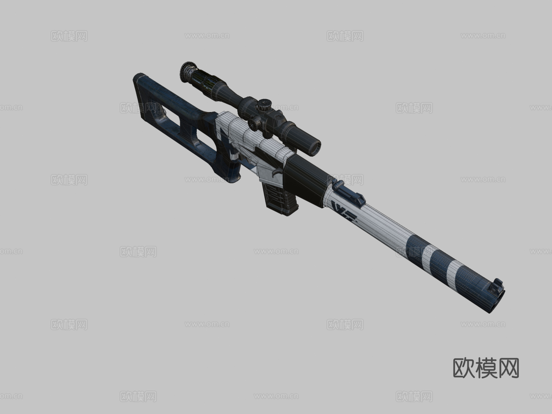 绝地求生WackyJacky101的VSS皮肤3d模型下载（渲染图2）