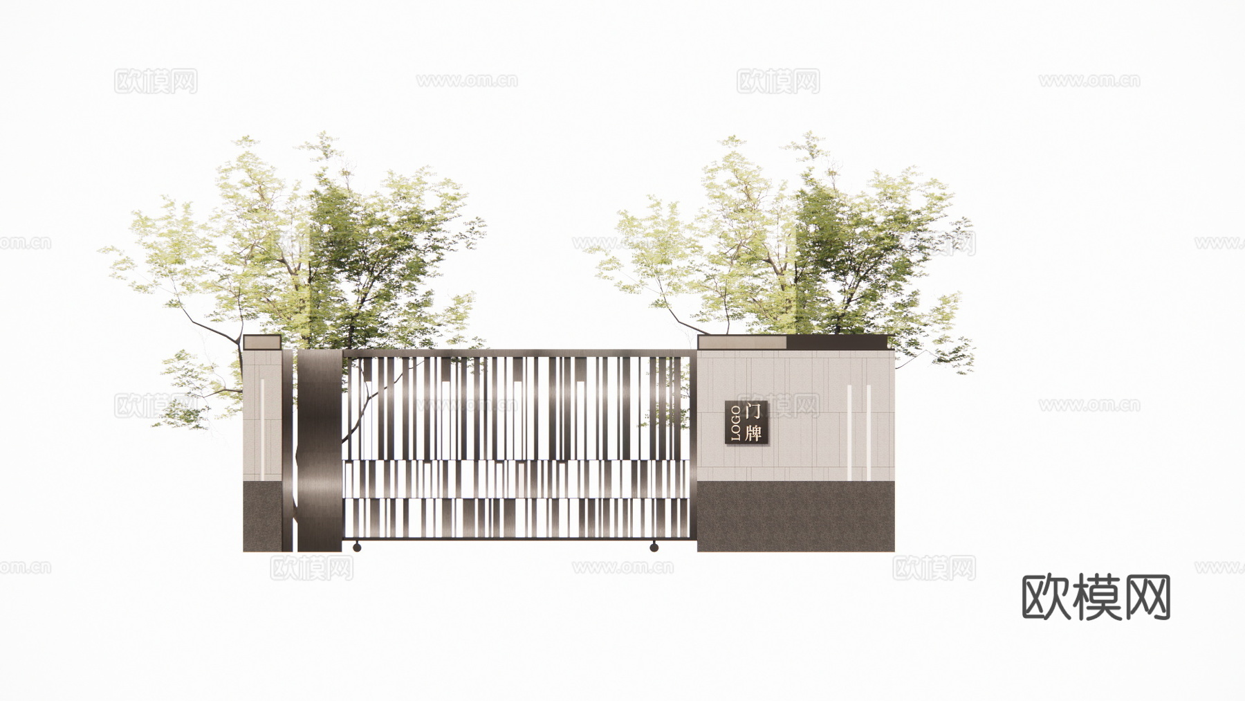 草坪灯 庭院门 水池 屋顶花园 门 室内景观 庭院 造景 景su模型