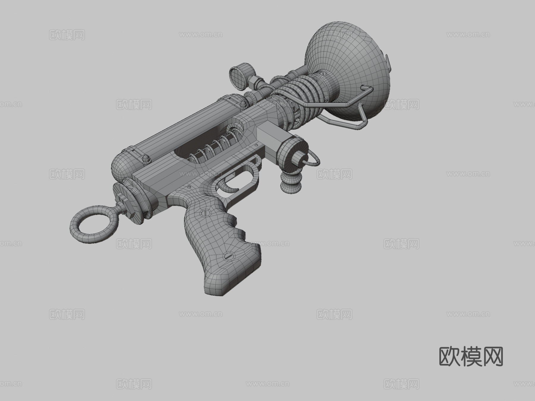 蒸汽朋克射线枪3d模型下载（渲染图3）