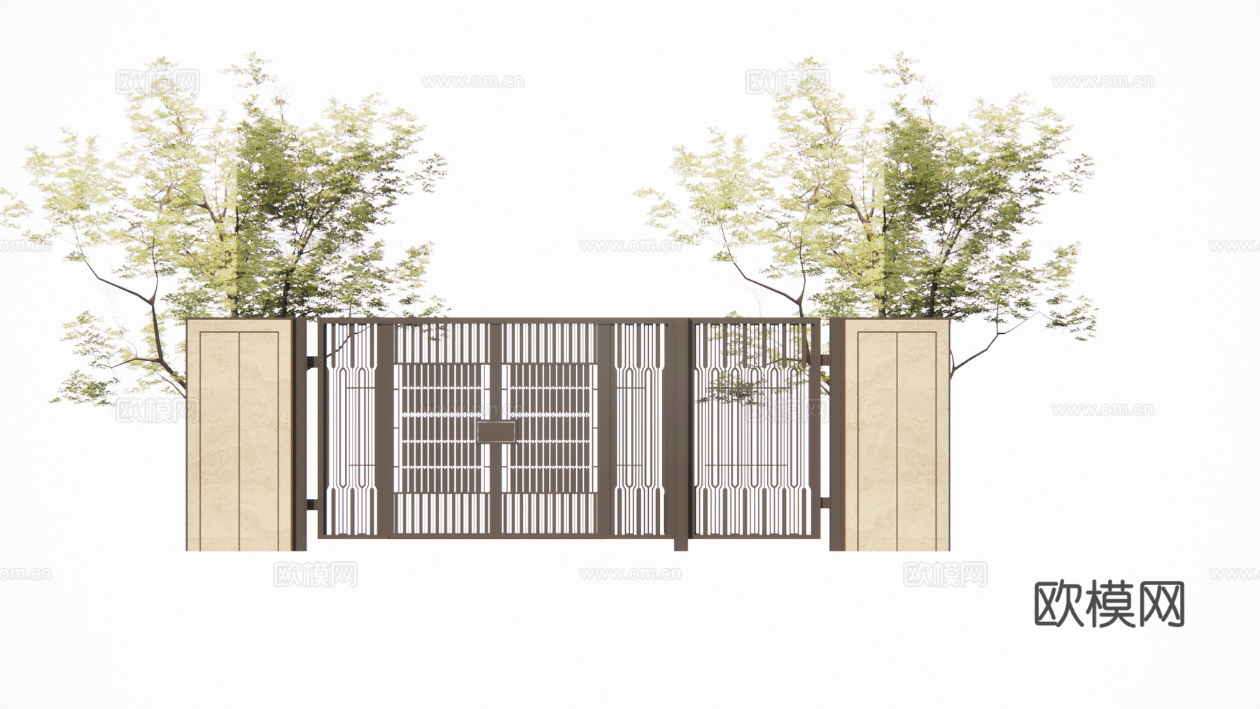 草坪灯 庭院门 水池 屋顶花园 门 室内景观 庭院 造景 景su模型