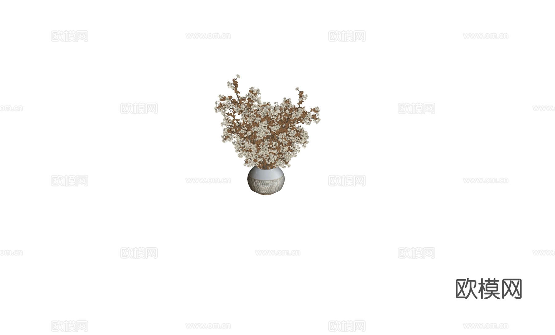 现代花瓶花卉盆栽植物su模型