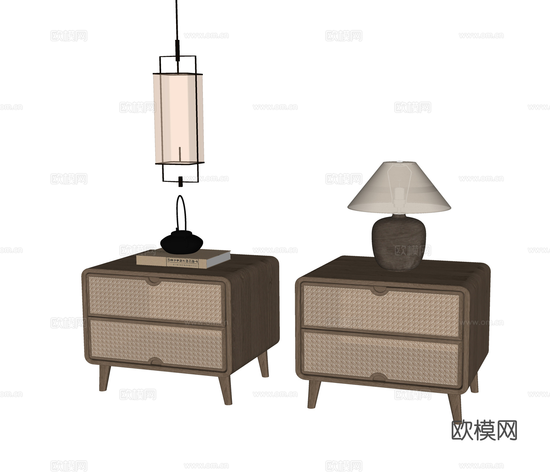 现代床头柜su模型