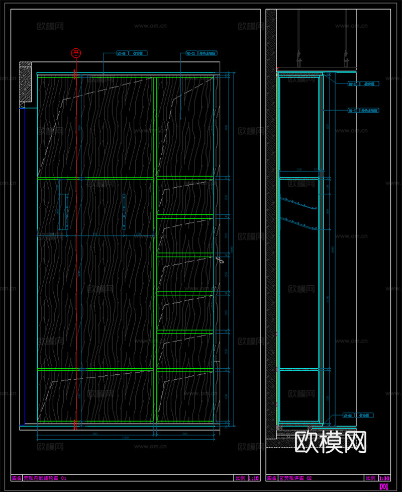 入户柜子鞋柜 柜体节点 玄关柜节点cad施工图cad施工图
