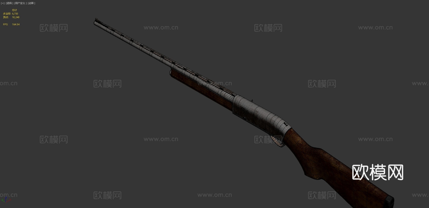 生锈意大利猎枪3d模型下载（渲染图4）