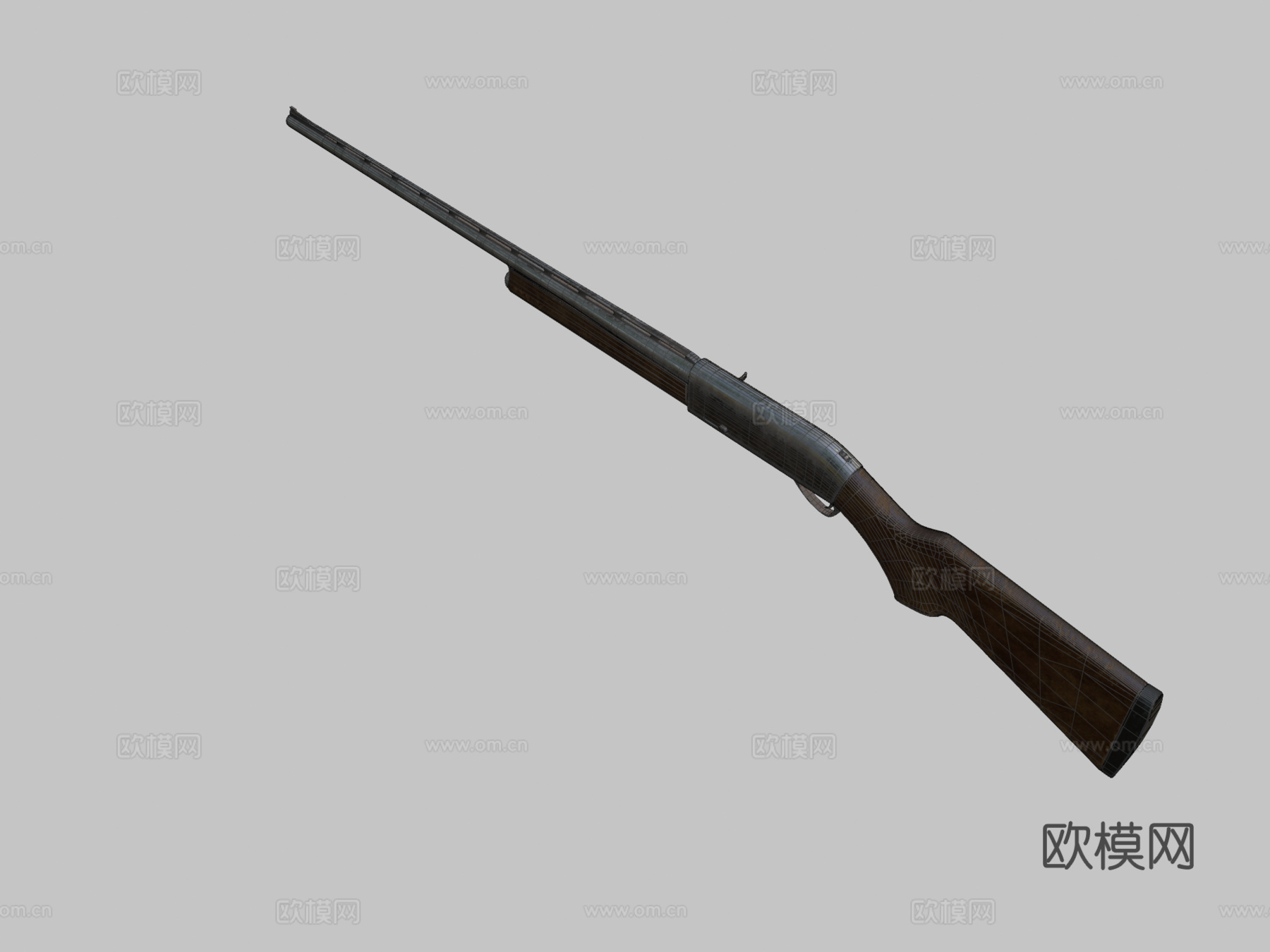 生锈意大利猎枪3d模型下载（渲染图2）