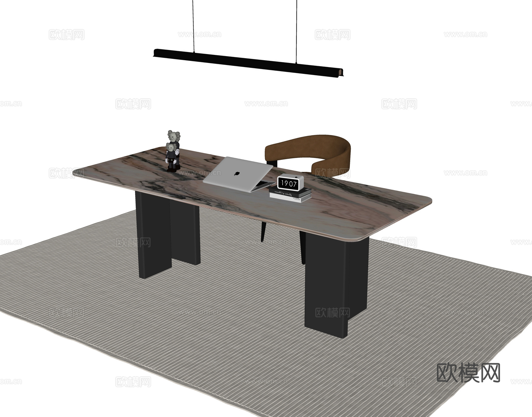 现代书桌椅 书桌su模型
