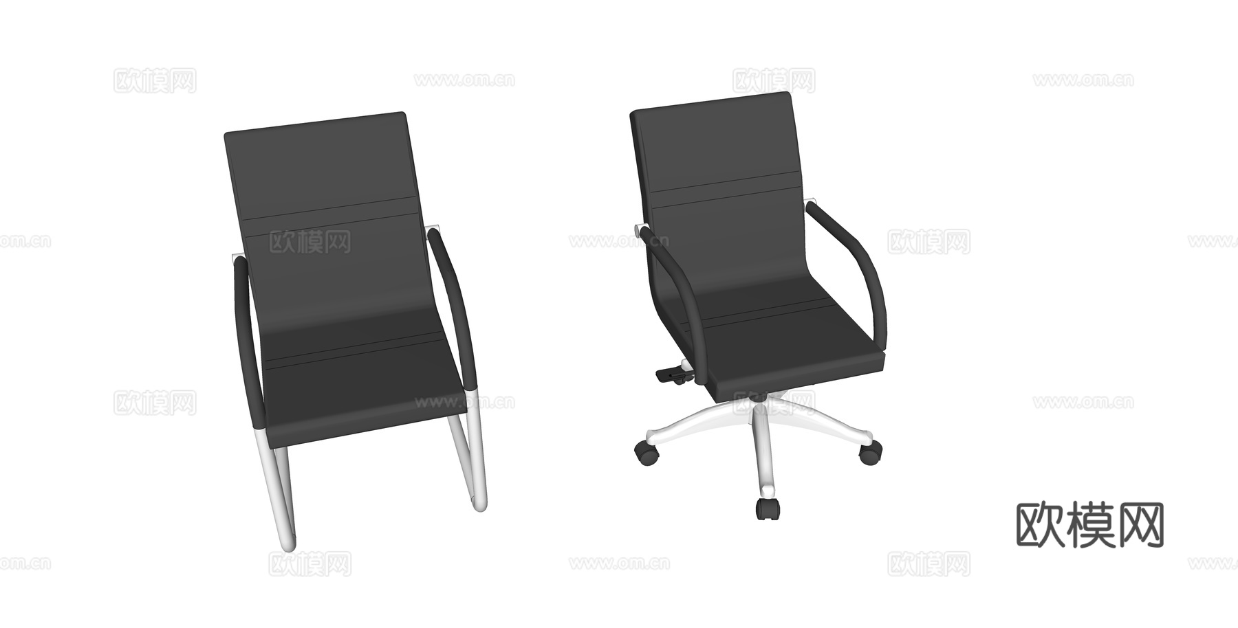 办公椅 办公家具su模型下载