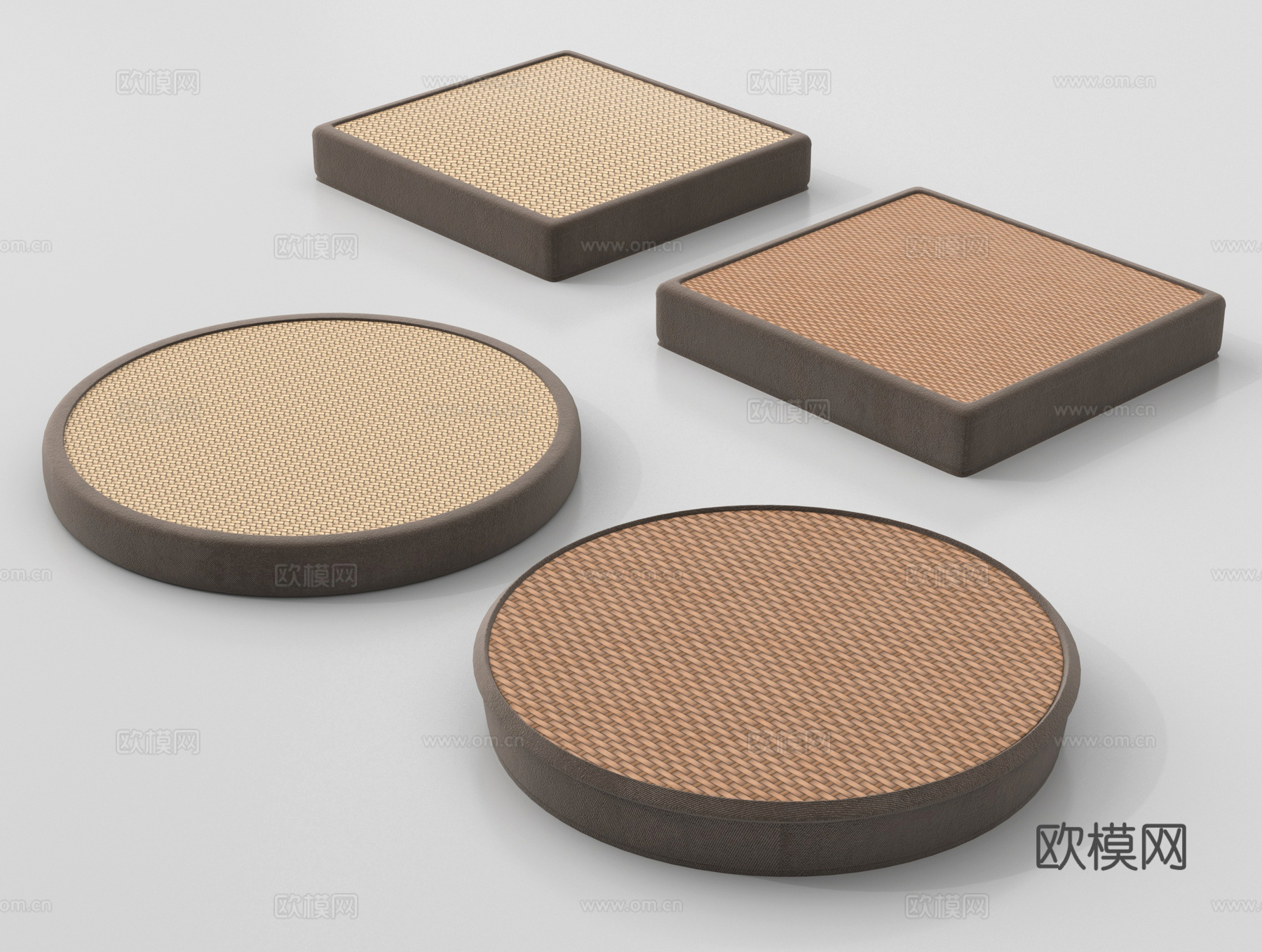 新中式坐垫 圆坐垫su模型su模型