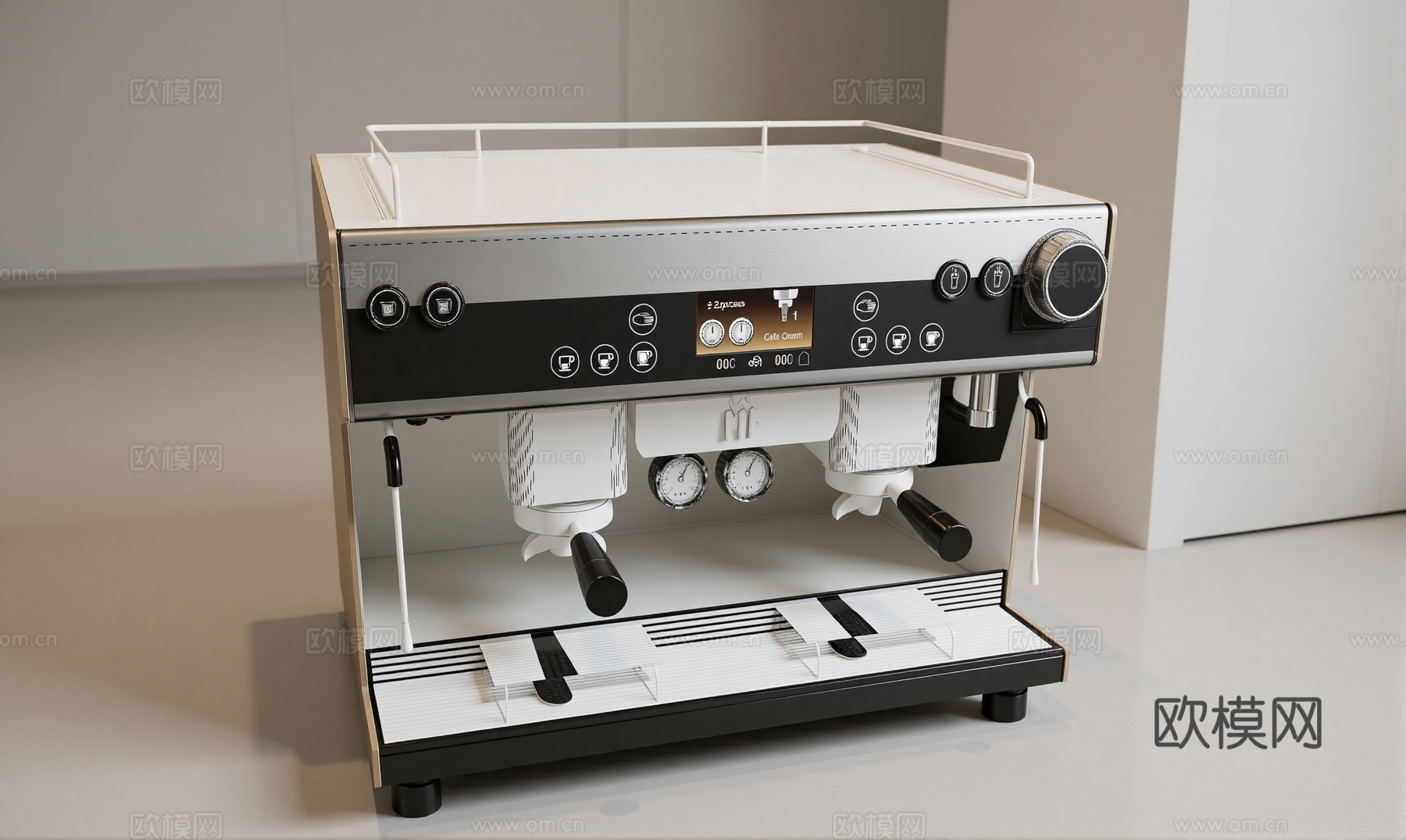 现代专业咖啡机su模型