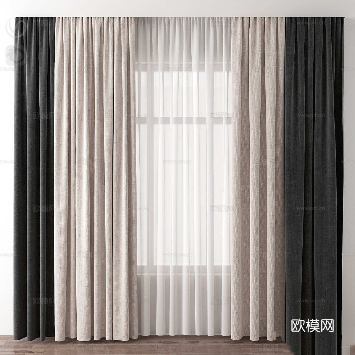 窗帘3d模型下载