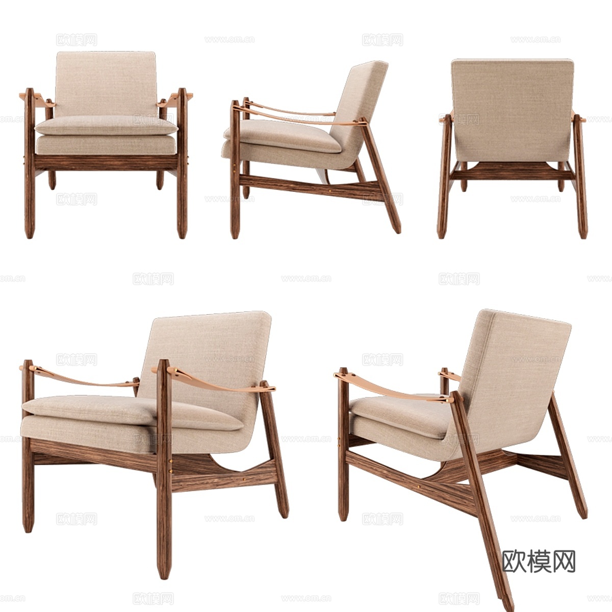 Jorge Zalszupin Ipanema休闲椅3d模型下载