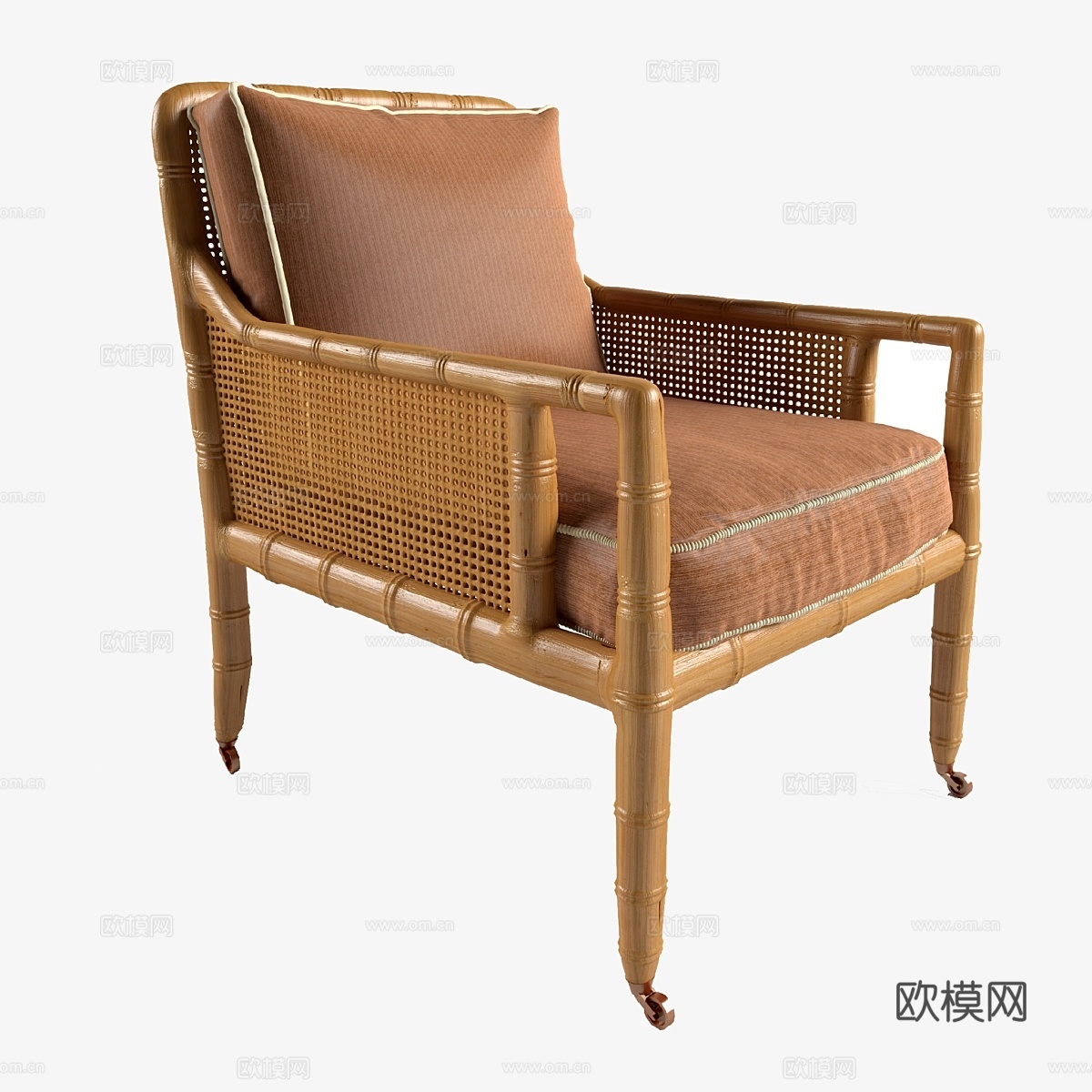 摄政风格竹椅3d模型下载