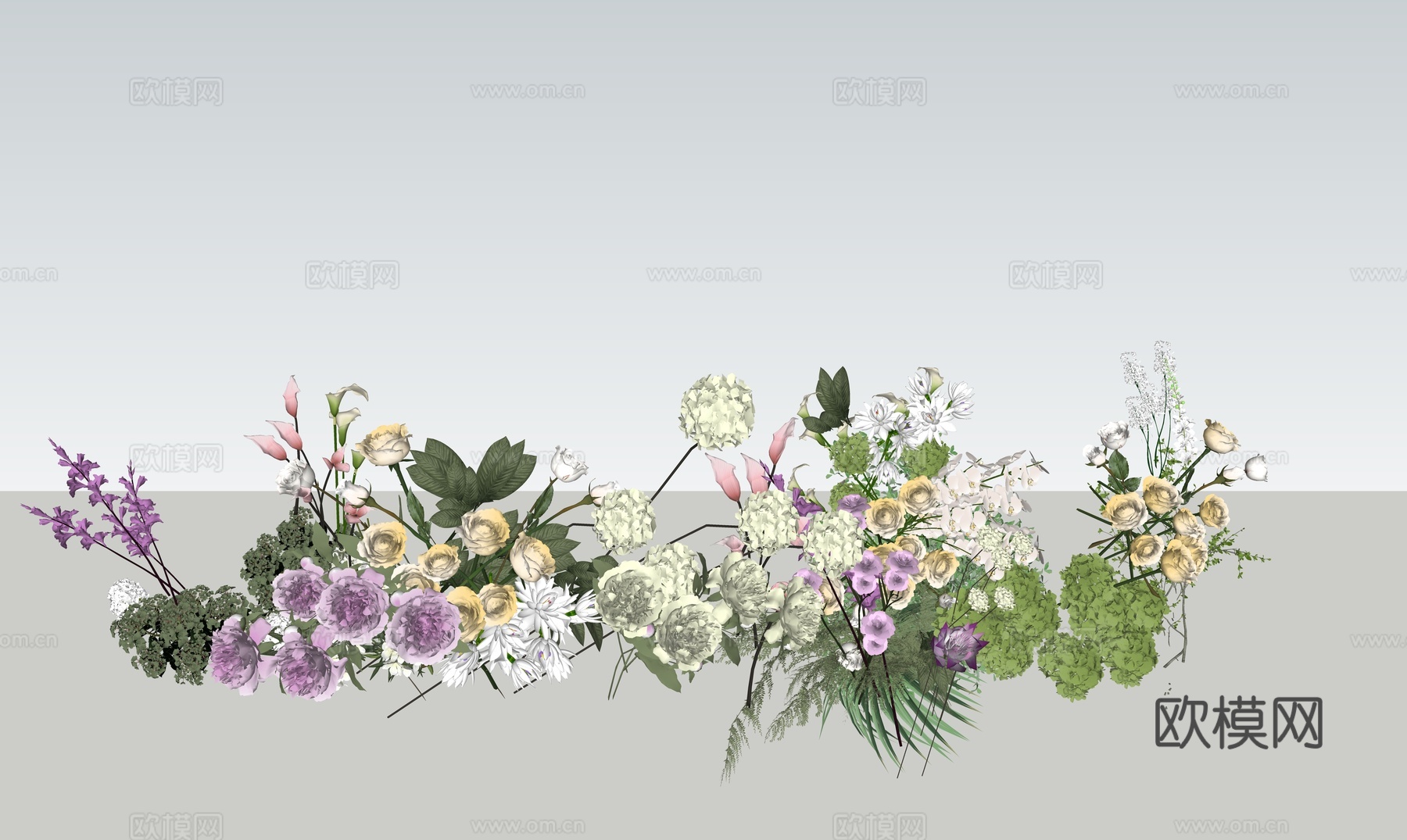 景观绿植花本植物组合su模型