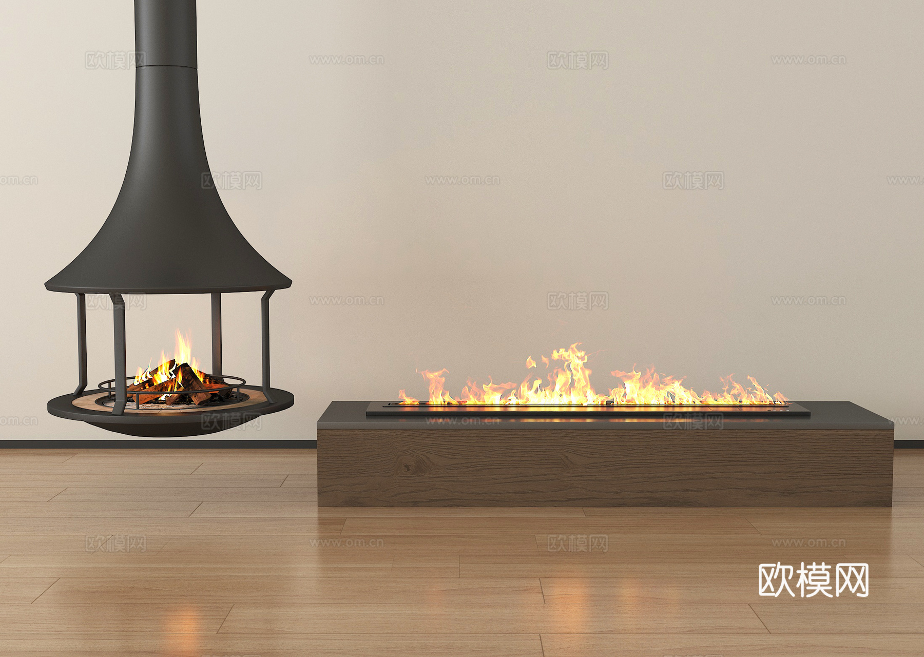现代壁炉 嵌入式壁炉 电子壁炉su模型