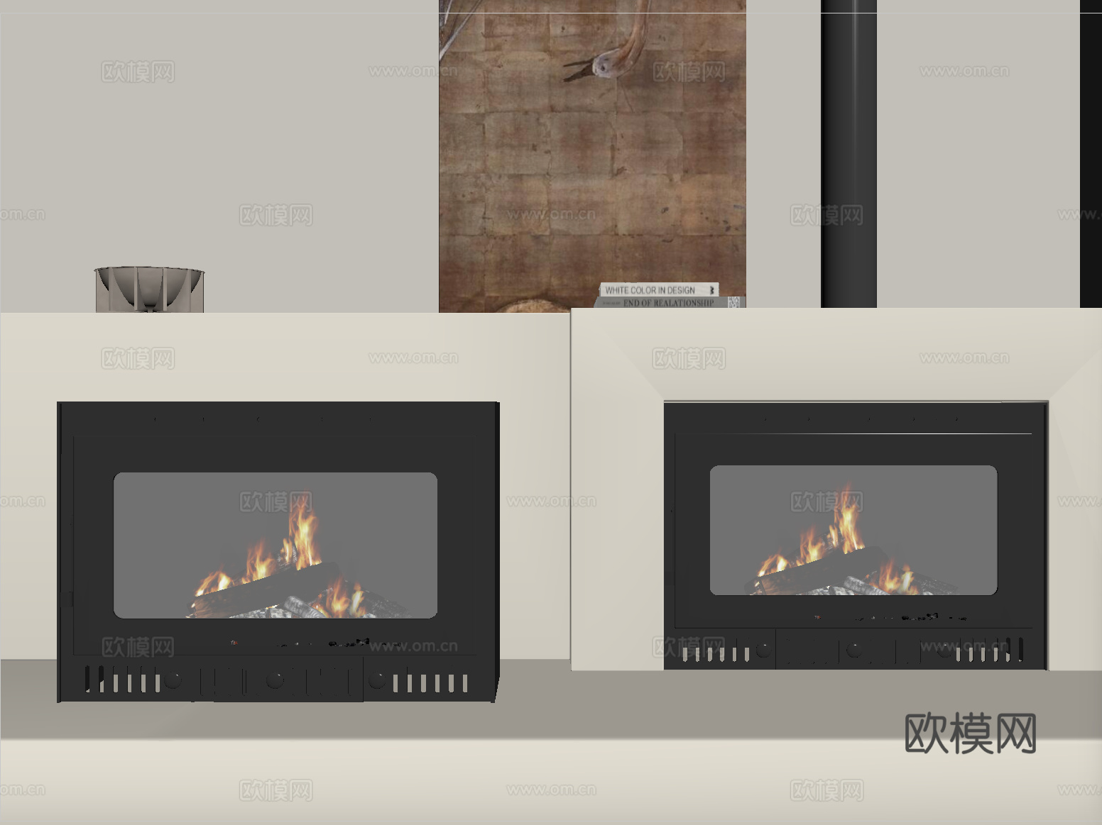 现代壁炉 装饰壁炉 电子壁炉su模型