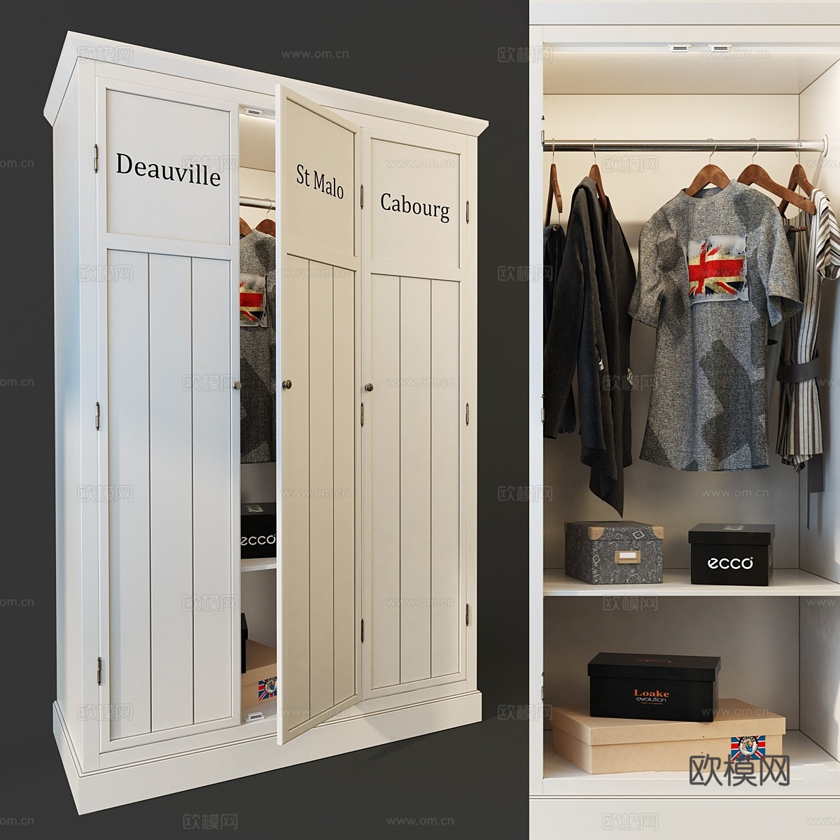 三尖瓣衣柜 Palermo . 杂物柜3d模型下载