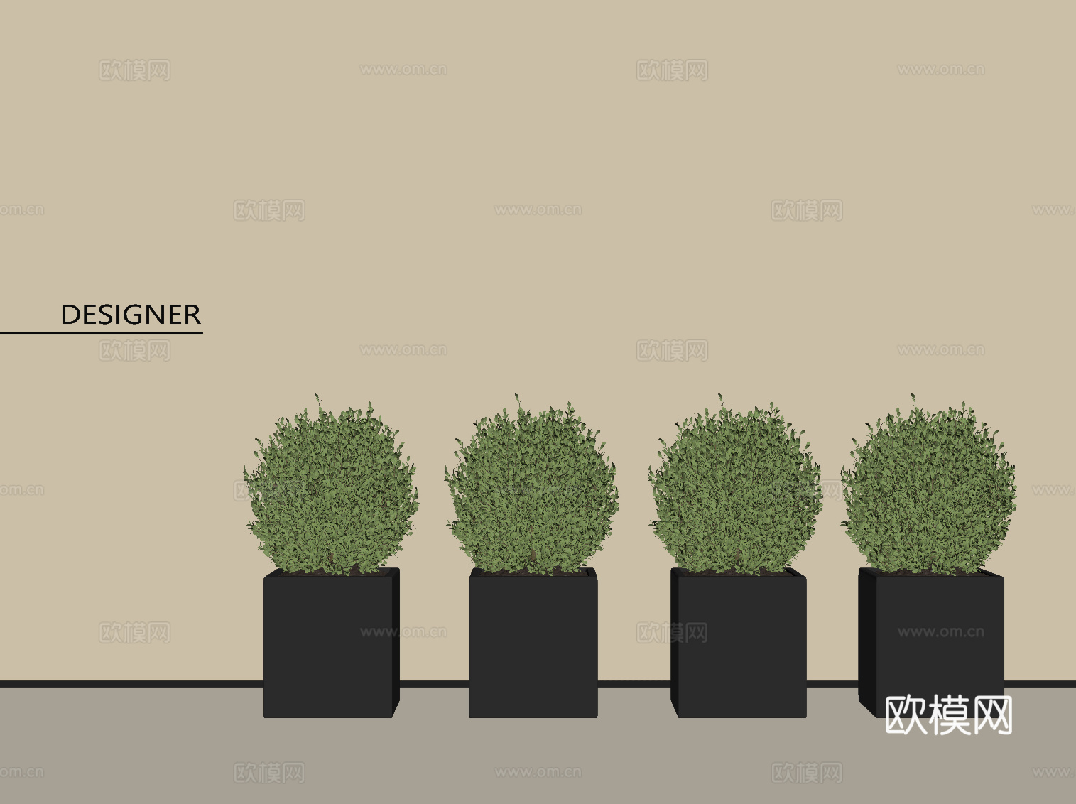 现代绿植 盆栽 植物su模型