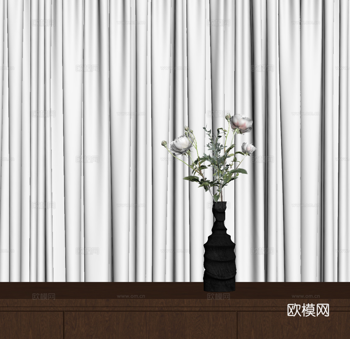 法式花瓶 花艺su模型