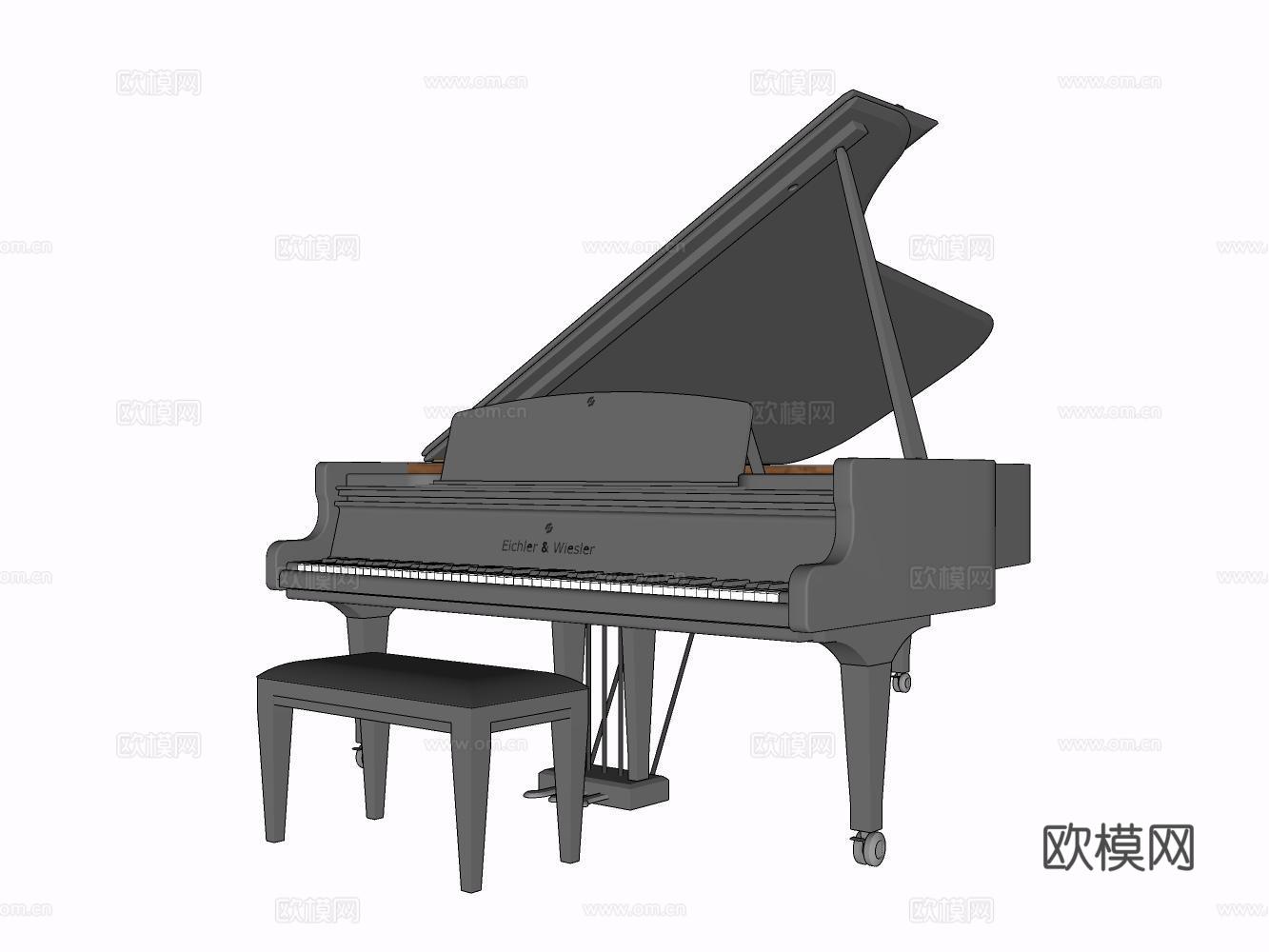 钢琴su模型