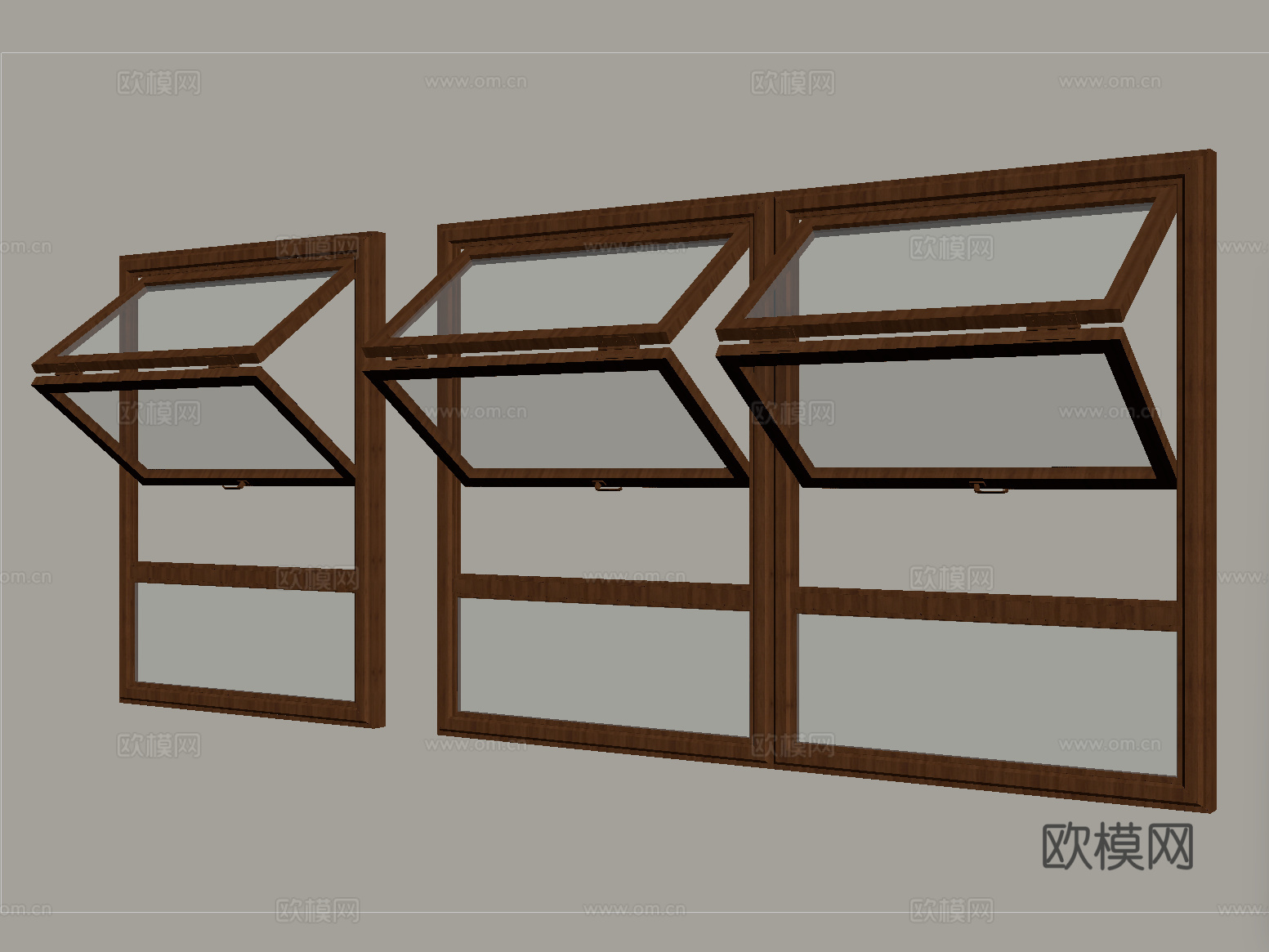 现代折叠窗 上下折叠窗 窗户 门面门头su模型