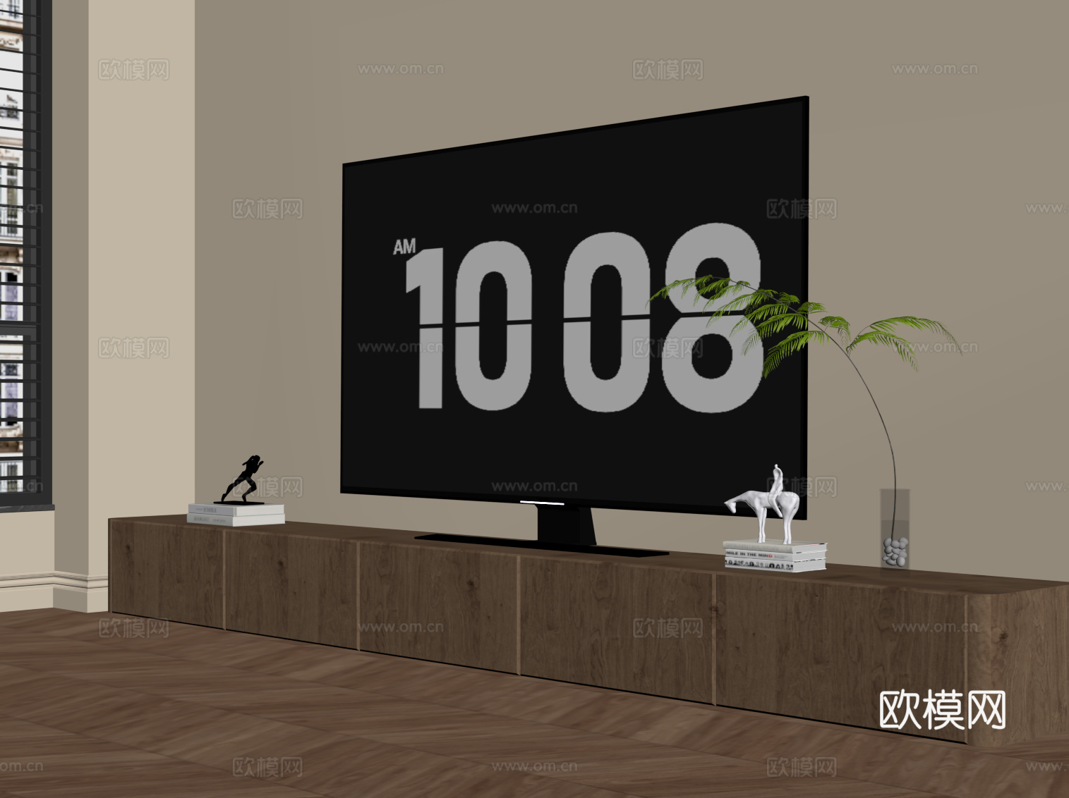 中古风电视柜 矮柜su模型