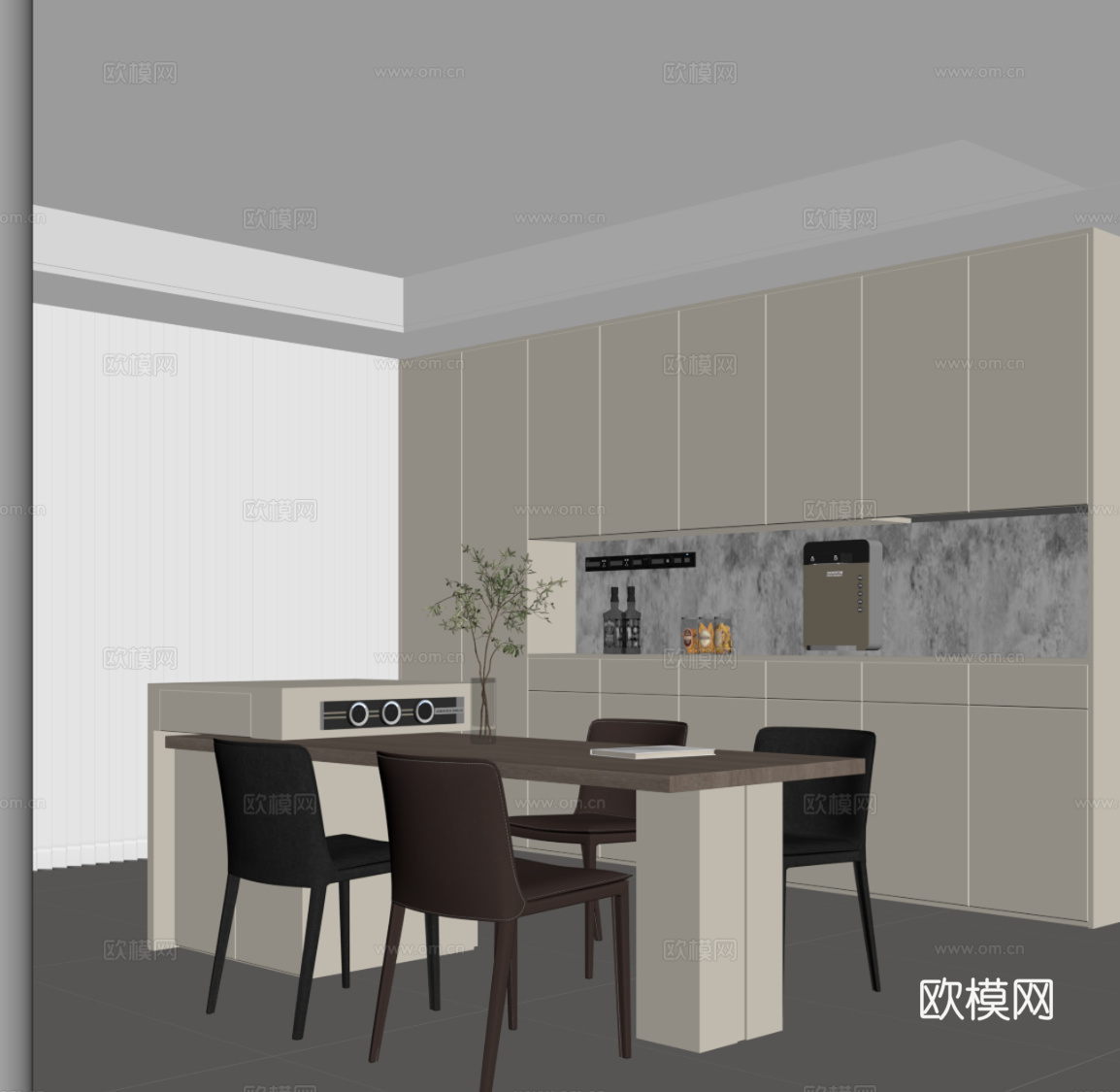现代餐厅su模型