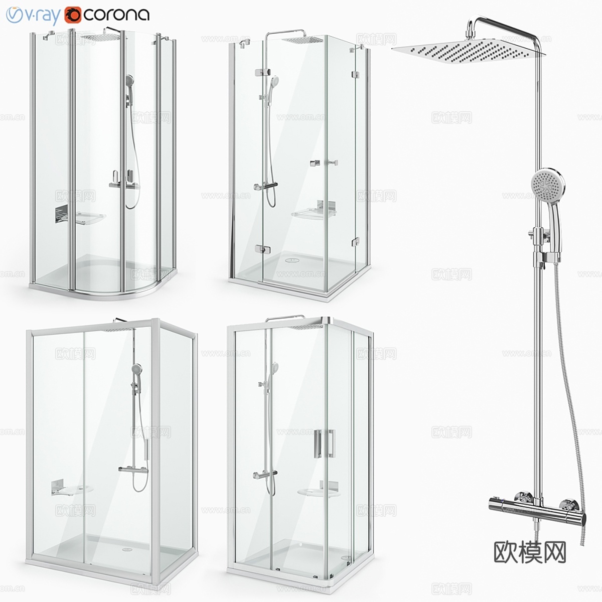 Ravak 30系列淋浴套装3d模型下载