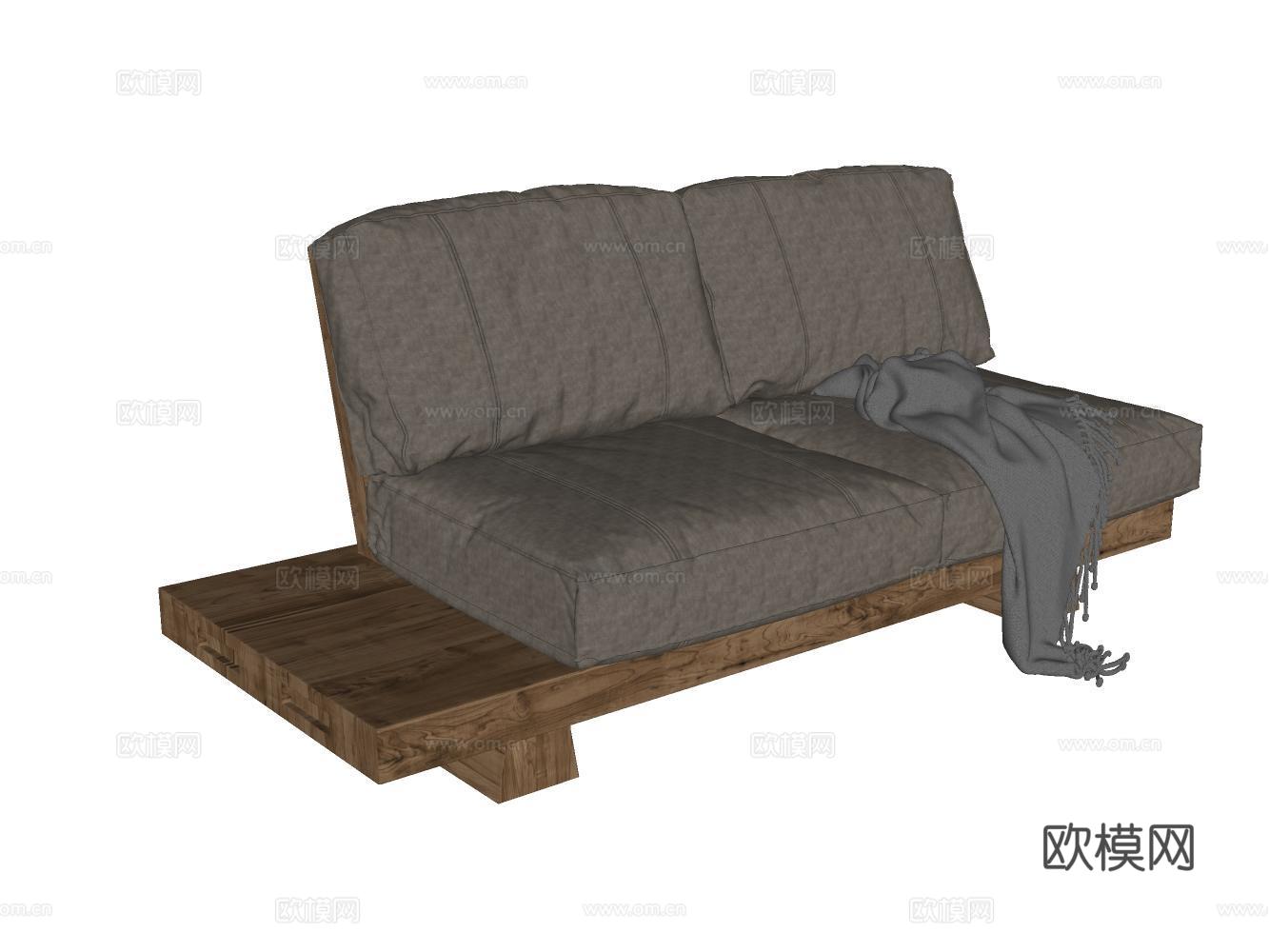 双人沙发su模型